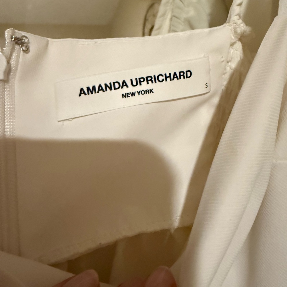 Amanda Uprichard White Dress with Puff Sleeves - Picture 3 of 5